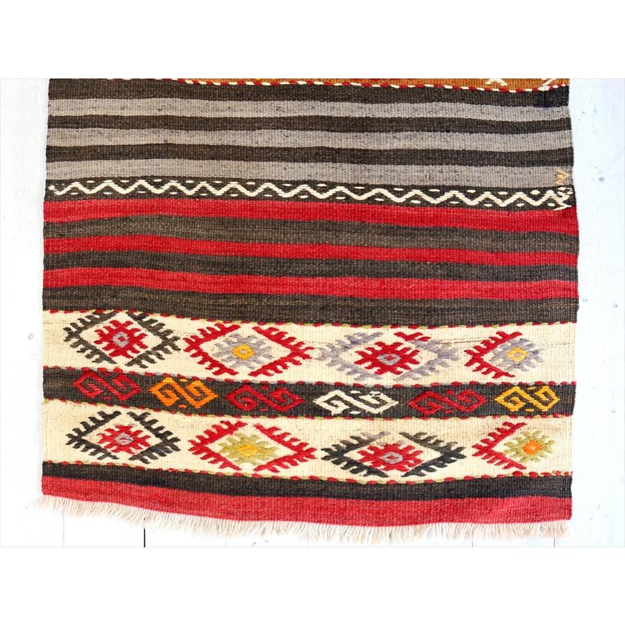 オールドキリム バルケスィール  142x73cm ジジムモチーフのボーダーデザイン | ブランド登録なし | 02