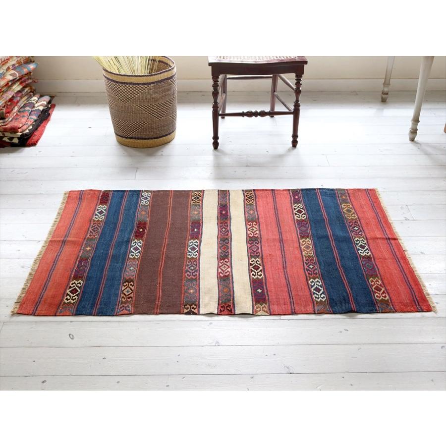 オールドキリム マラテヤ  136x78cm 幾何学モチーフのボーダーデザイン | ブランド登録なし | 02