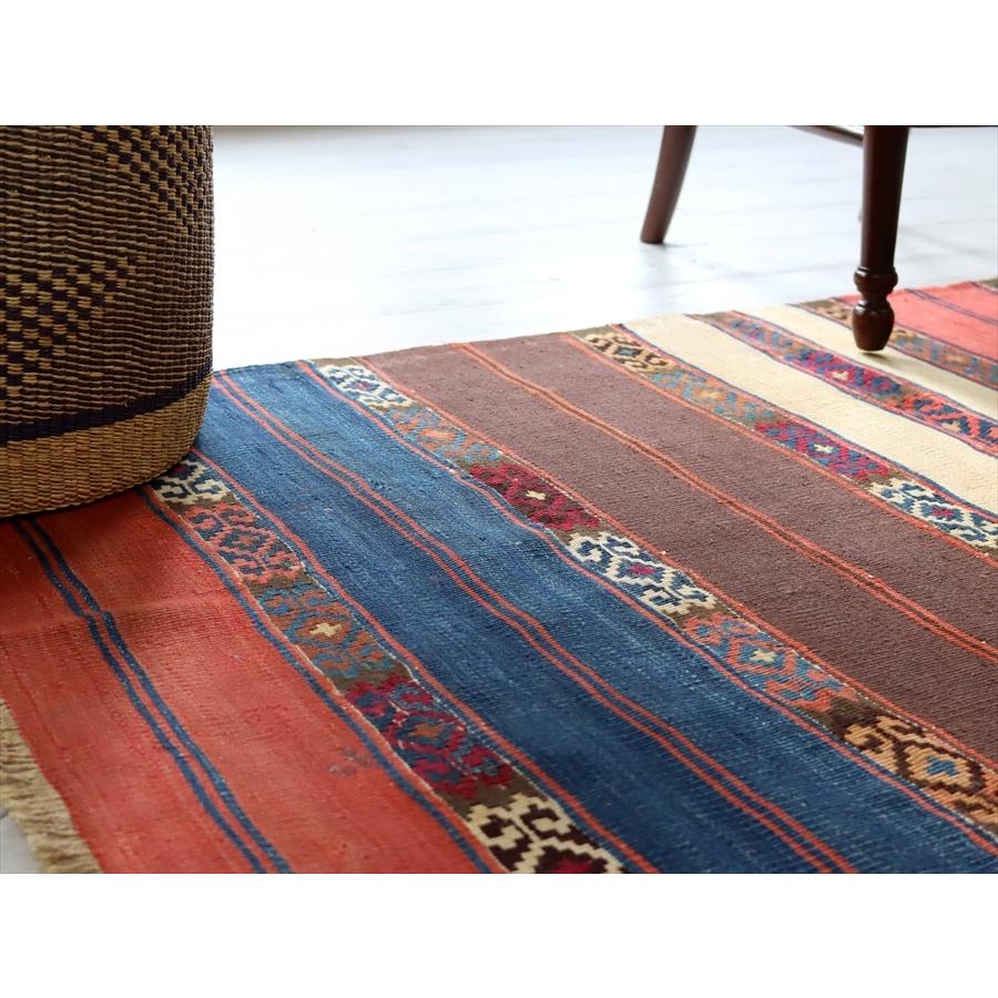 オールドキリム マラテヤ  136x78cm 幾何学モチーフのボーダーデザイン | ブランド登録なし | 05