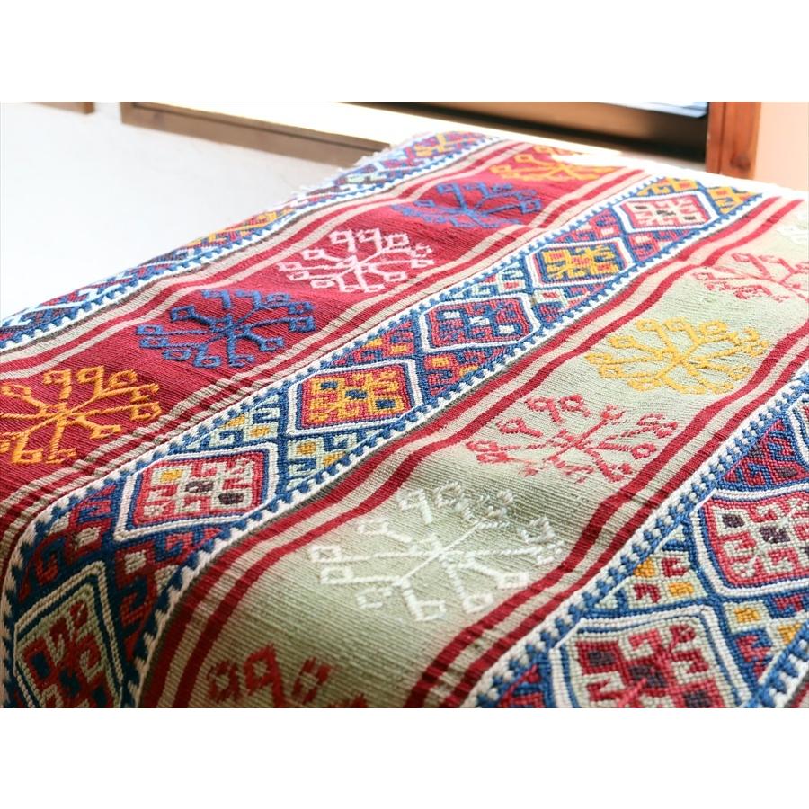 オールドキリム マラテヤ/収納袋チュアル 102x88cm ジジムモチーフのボーダーデザイン | ブランド登録なし | 10