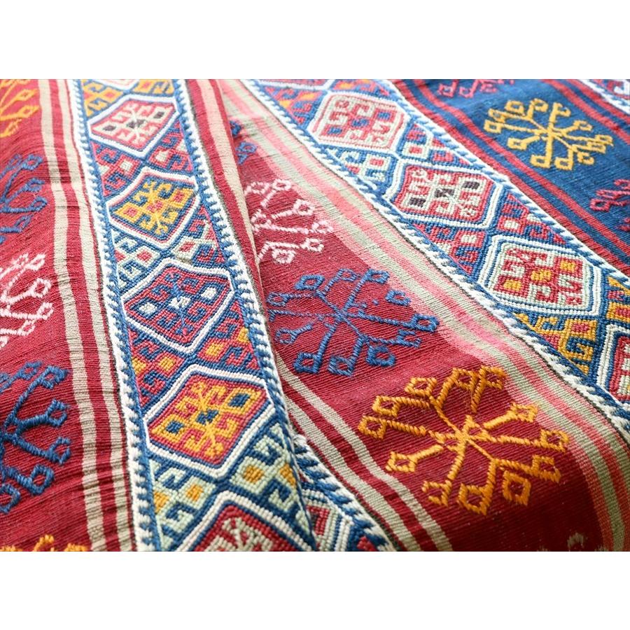 オールドキリム マラテヤ/収納袋チュアル 102x88cm ジジムモチーフのボーダーデザイン | ブランド登録なし | 12