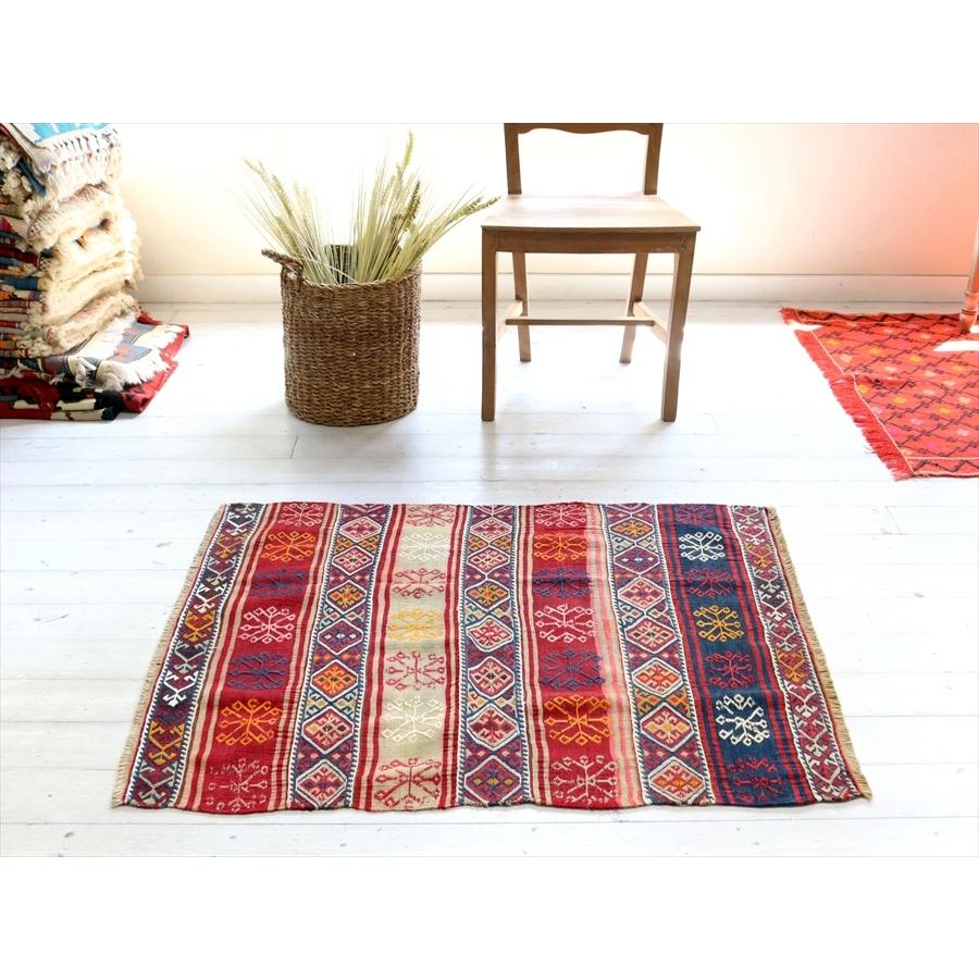 オールドキリム マラテヤ/収納袋チュアル 102x88cm ジジムモチーフのボーダーデザイン | ブランド登録なし | 02