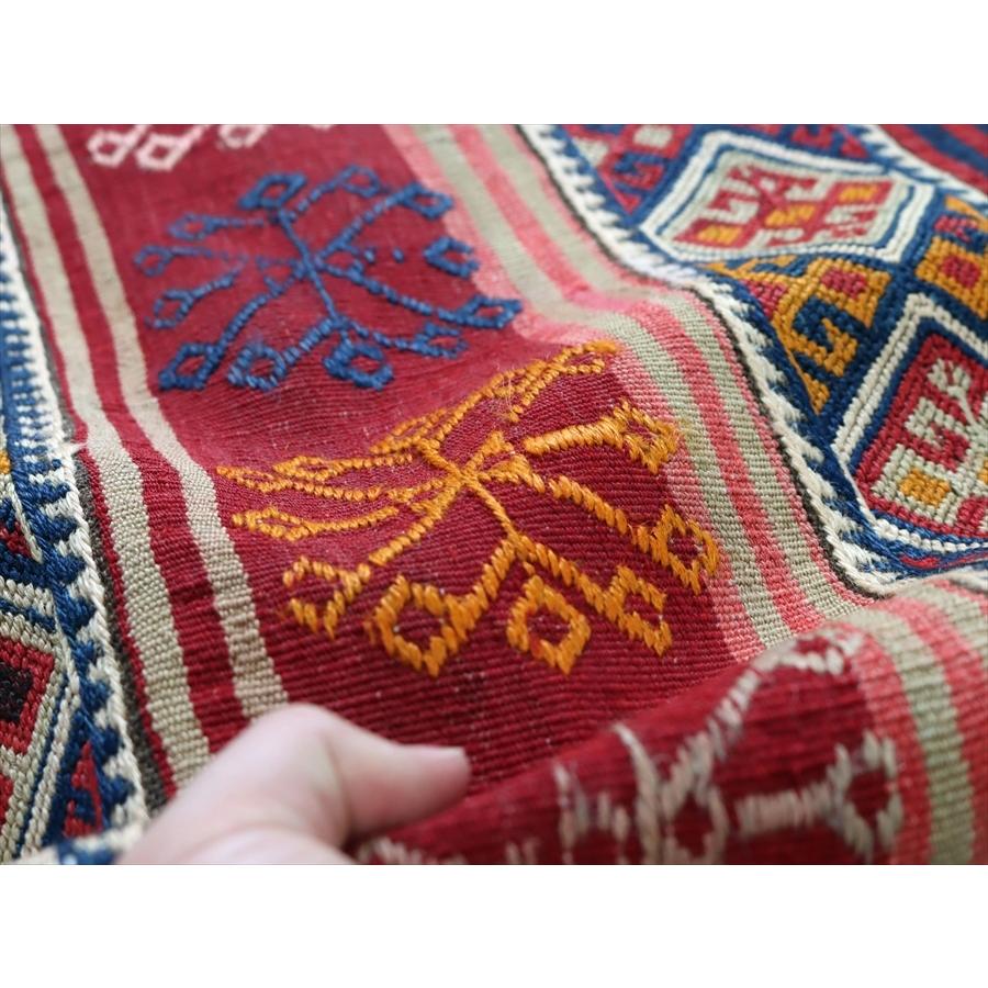 オールドキリム マラテヤ/収納袋チュアル 102x88cm ジジムモチーフのボーダーデザイン | ブランド登録なし | 06