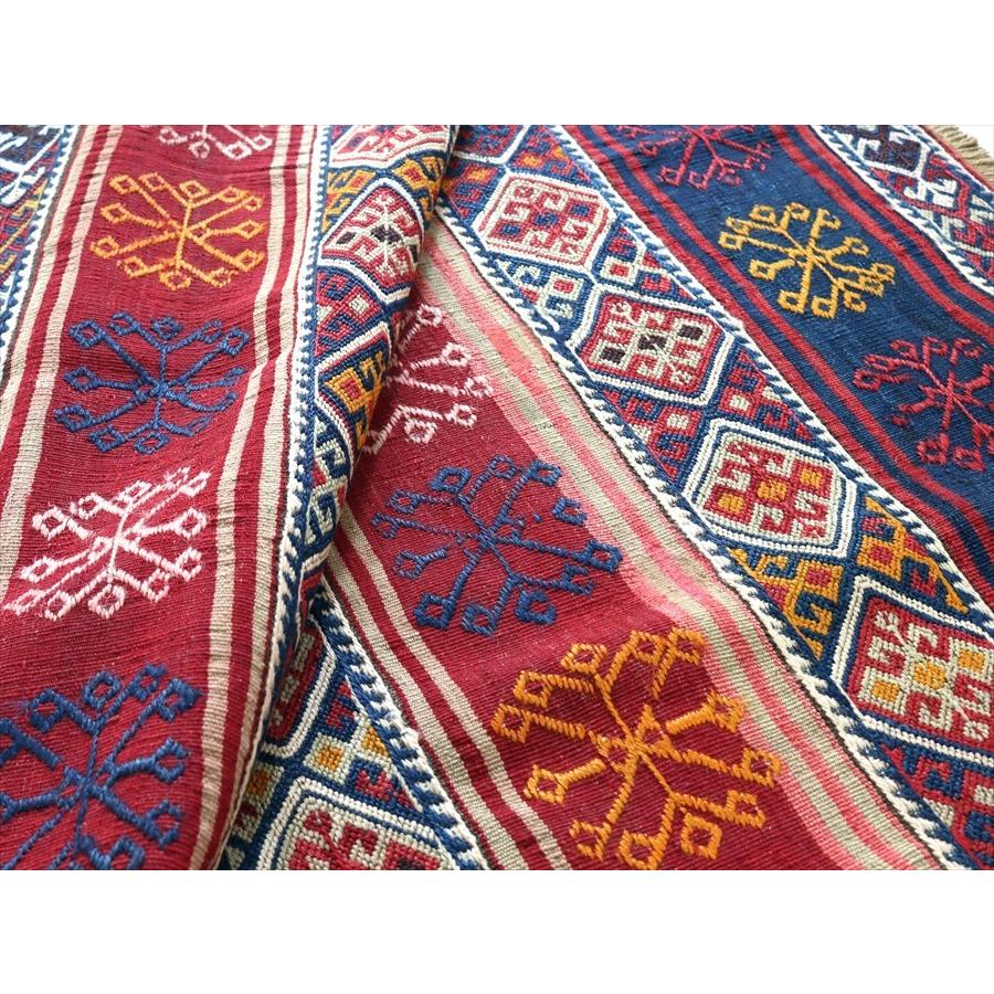 オールドキリム マラテヤ/収納袋チュアル 102x88cm ジジムモチーフのボーダーデザイン | ブランド登録なし | 07