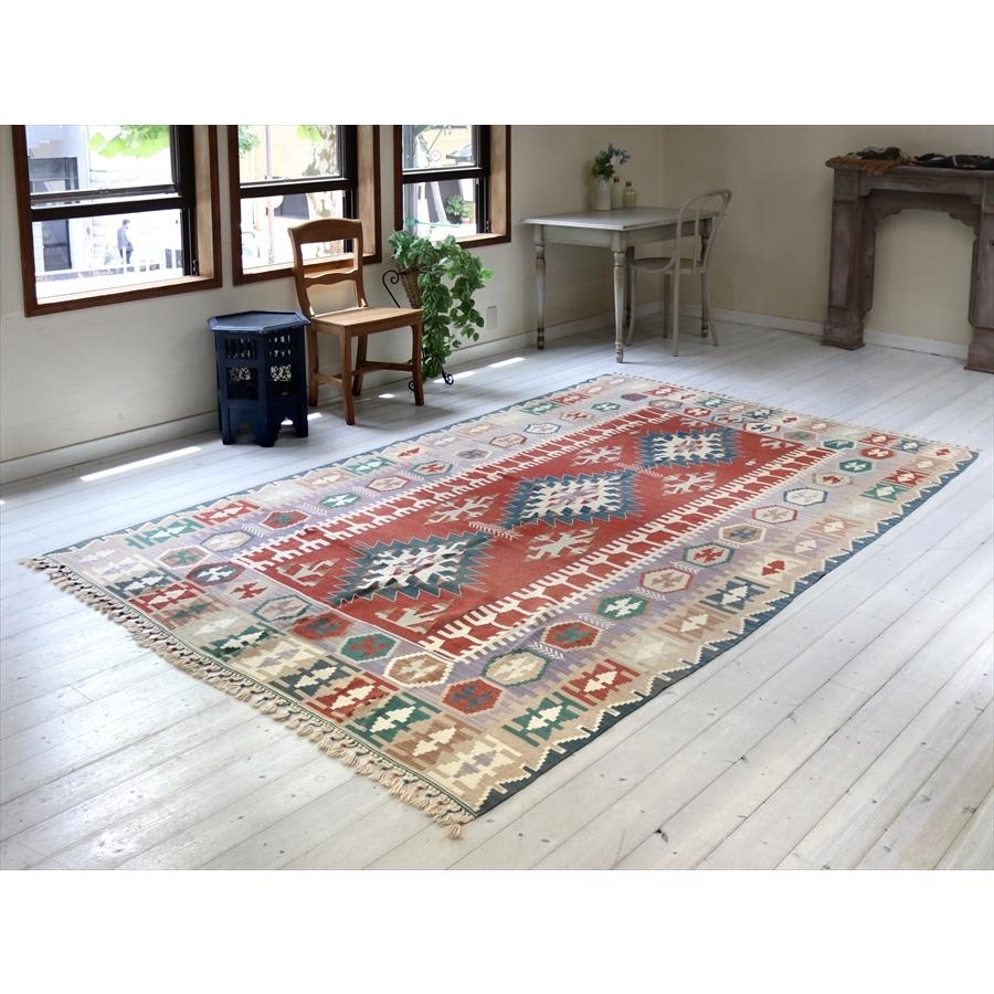 やわらかな織りのカイセリ産キリム　ケッレ 291x184cm ドラゴンのモチーフ | ブランド登録なし | 01