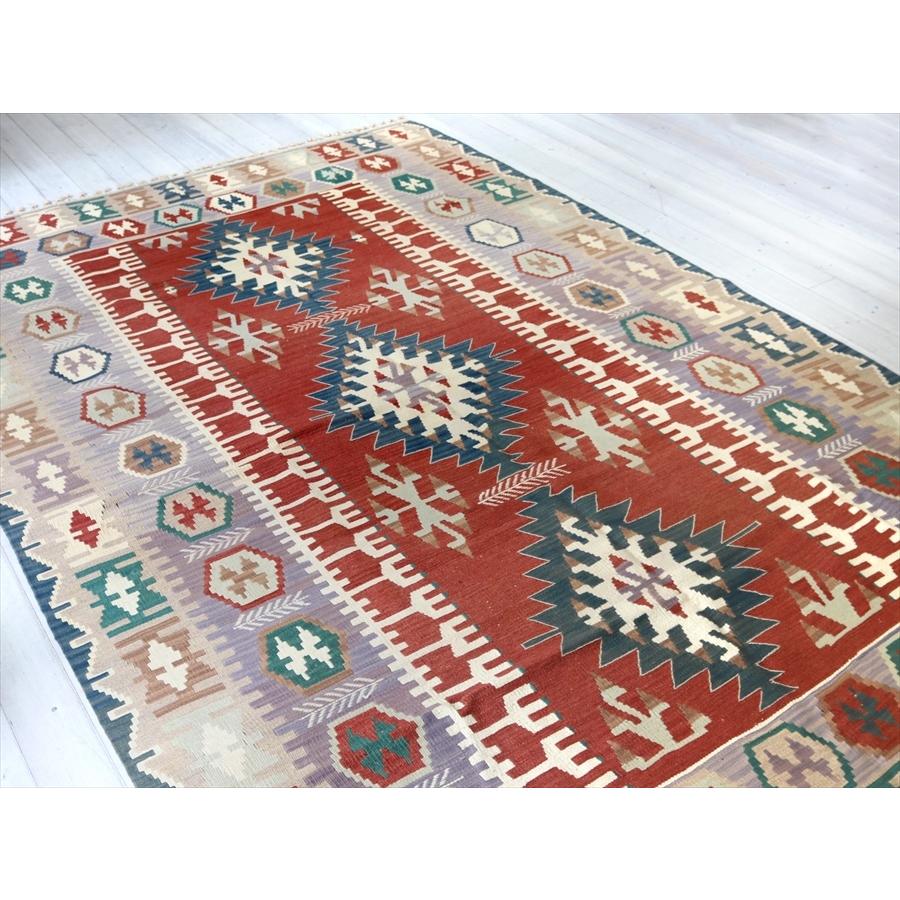 やわらかな織りのカイセリ産キリム　ケッレ 291x184cm ドラゴンのモチーフ | ブランド登録なし | 03