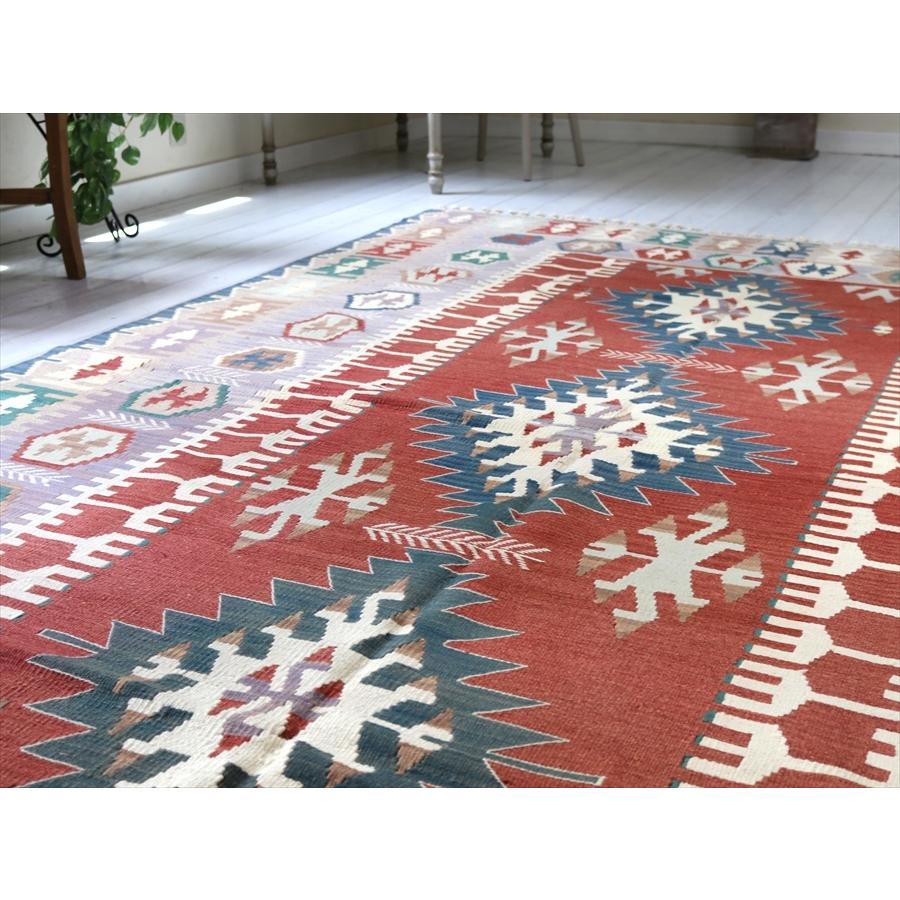 やわらかな織りのカイセリ産キリム　ケッレ 291x184cm ドラゴンのモチーフ | ブランド登録なし | 05