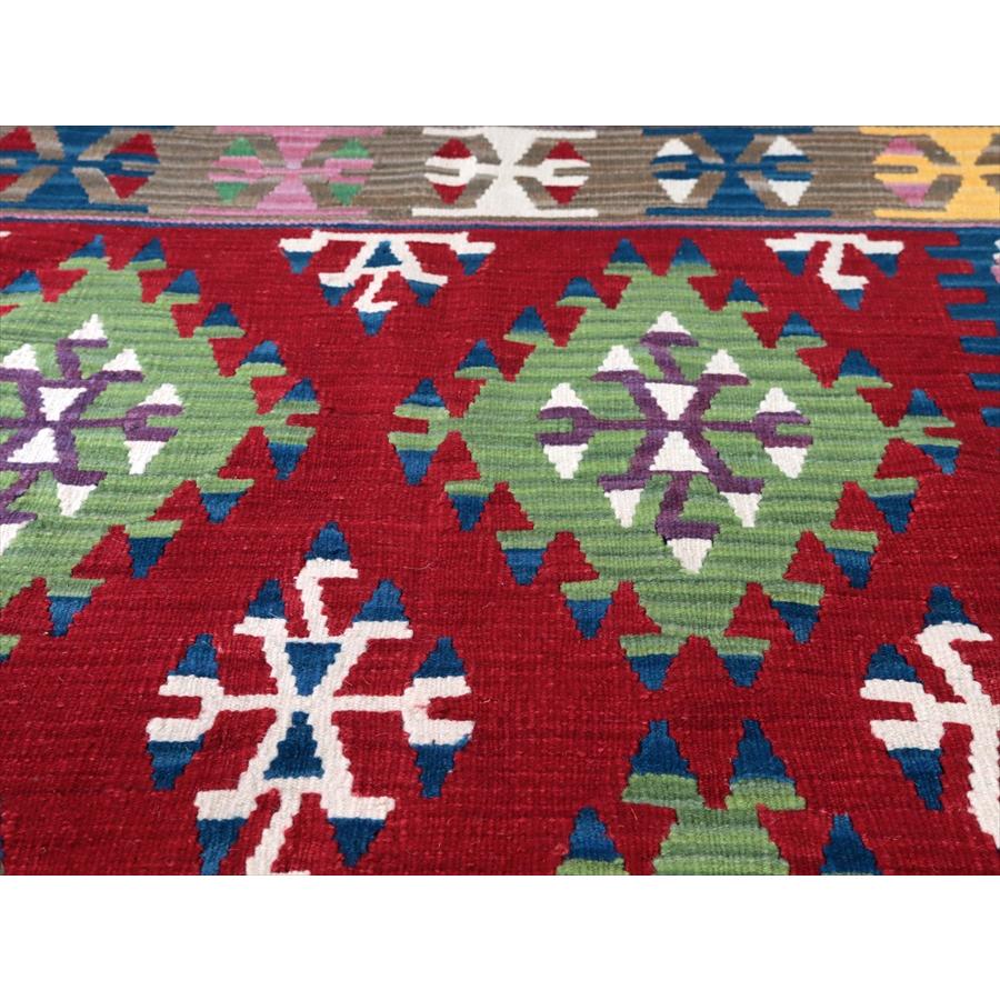 トルコの手織りキリム カイセリ 235x148cm ドラゴンのモチーフ レッド＆ブラウン |  | 10