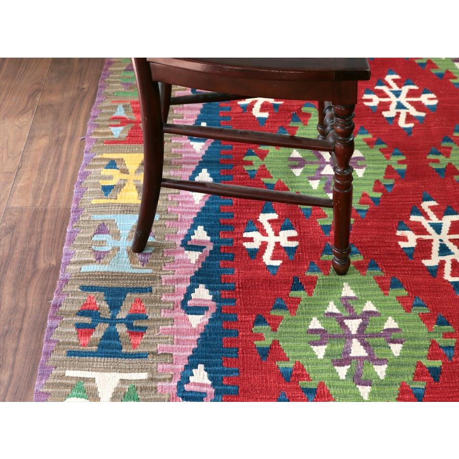 トルコの手織りキリム カイセリ 235x148cm ドラゴンのモチーフ レッド＆ブラウン |  | 06