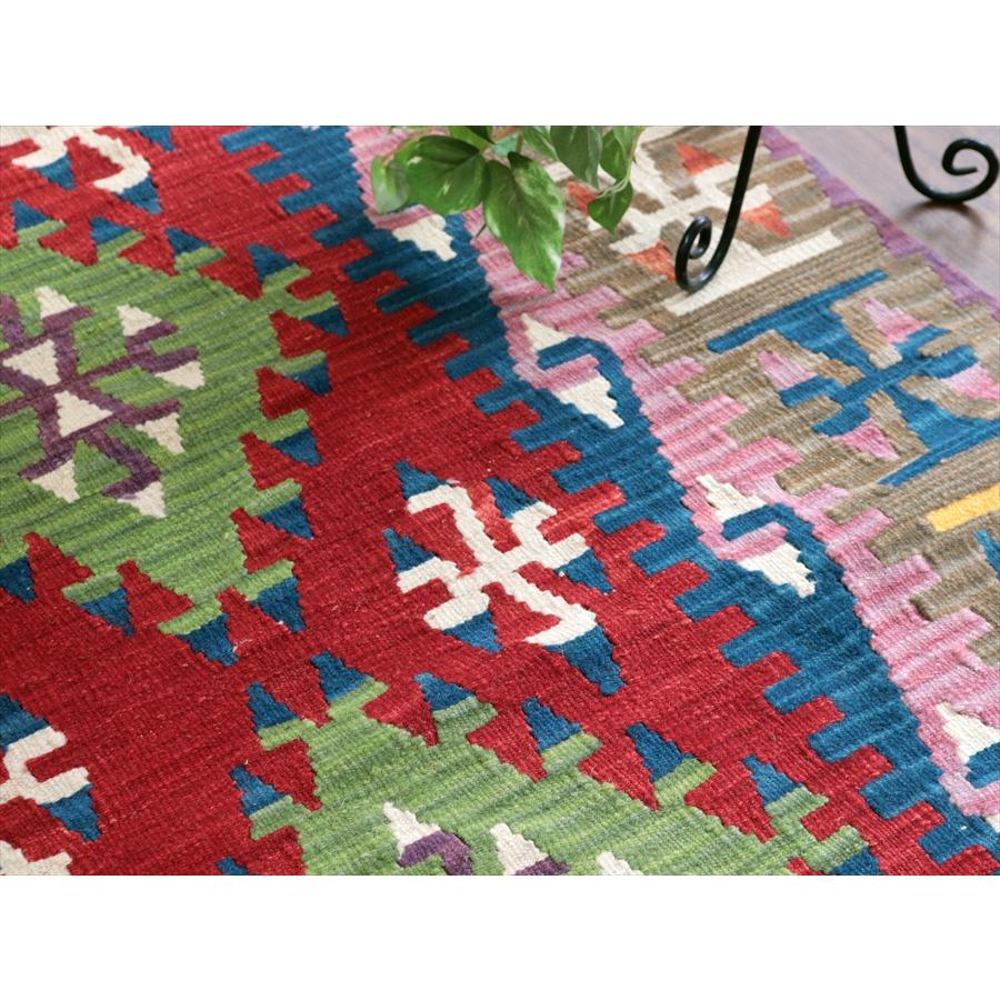 トルコの手織りキリム カイセリ 235x148cm ドラゴンのモチーフ レッド＆ブラウン |  | 07