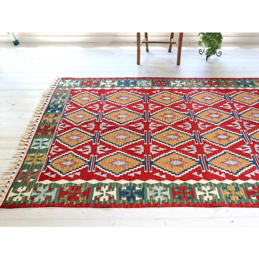 トルコの手織りキリム　カリヨラ 226x147cm 狼の足跡とベレケット | ブランド登録なし | 03