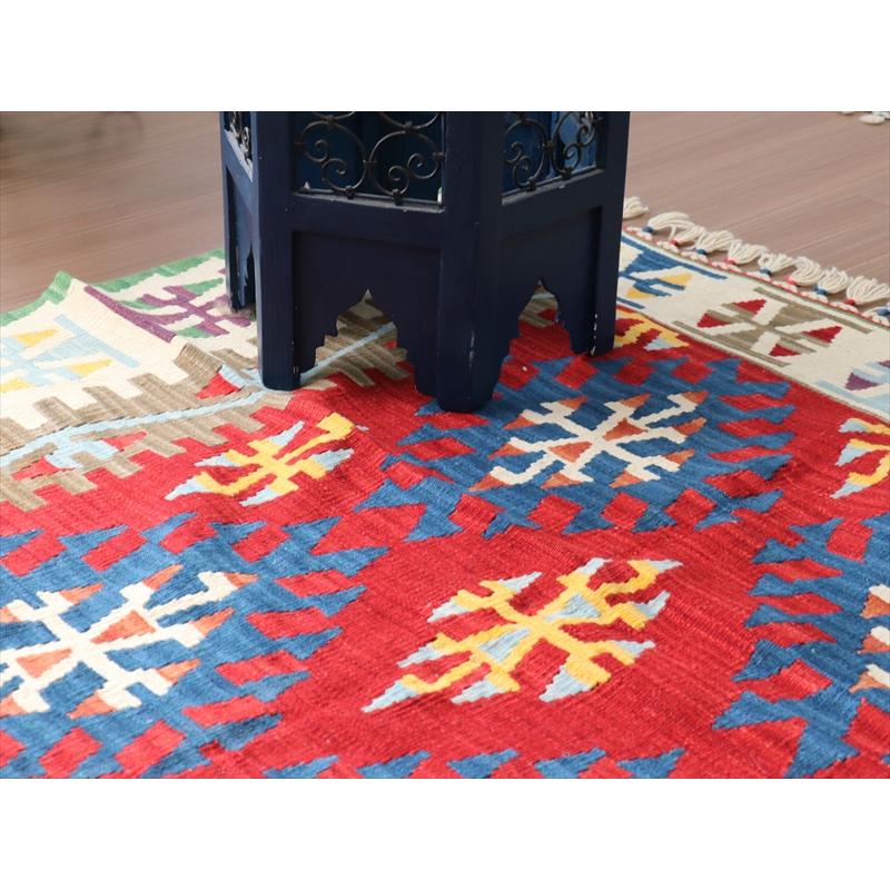 カイセリキリム 大型 トルコ手織りキリム 235x147cm レッド トライバル