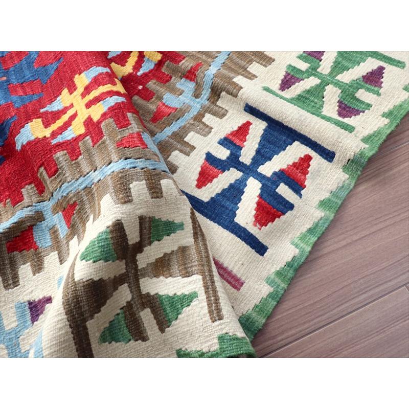 カイセリキリム 大型 トルコ手織りキリム 235x147cm レッド トライバル