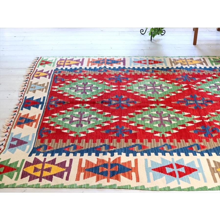トルコの手織りキリム　カリヨラ 240x145cm 連なるドラゴンのモチーフ | ブランド登録なし | 02