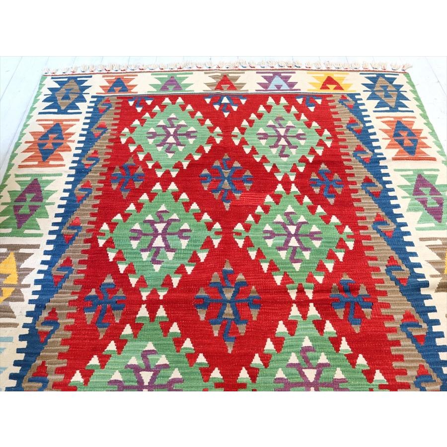 トルコの手織りキリム　カリヨラ 240x145cm 連なるドラゴンのモチーフ | ブランド登録なし | 03