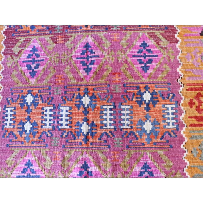 手織りキリム トルコ カイセリ産 221x153cm リビングサイズ ローズ