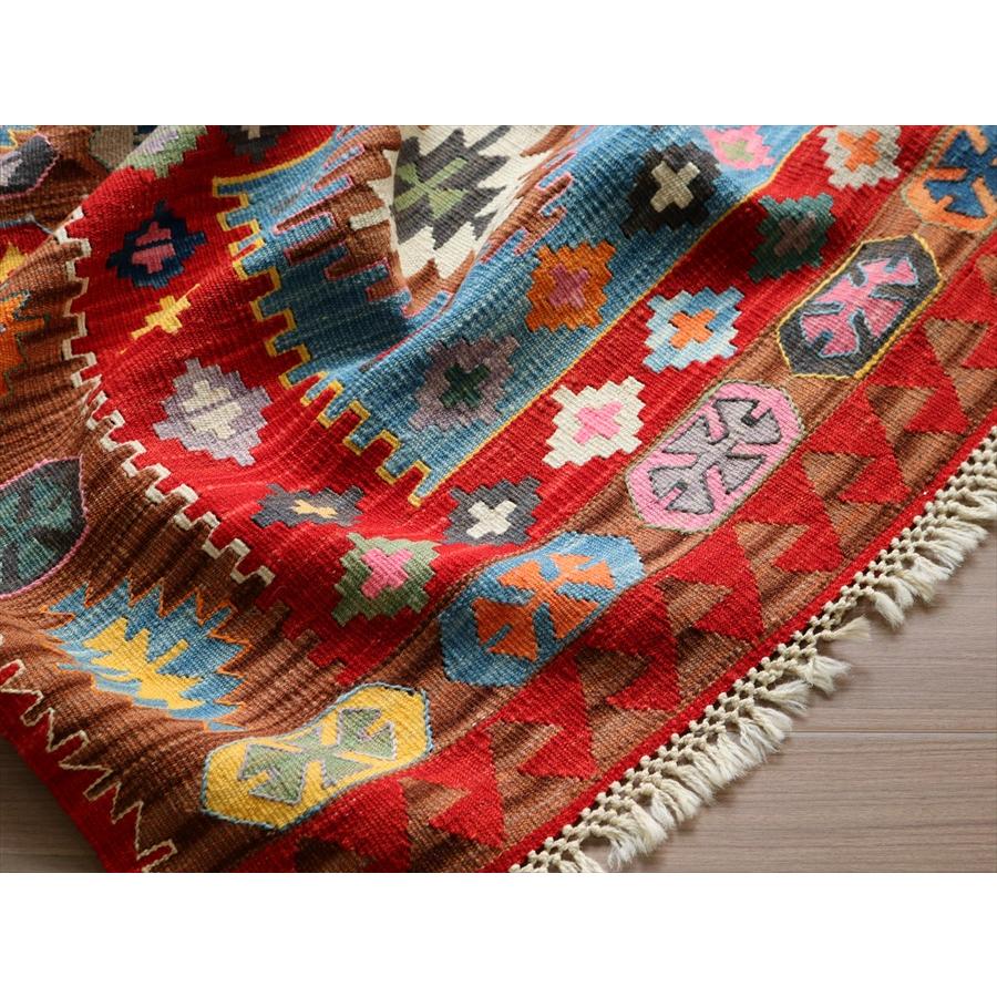 細かな織りの手織りキリム カイセリ 174x134cm ２つのサンドゥックとイーブルアイ | ブランド登録なし | 11