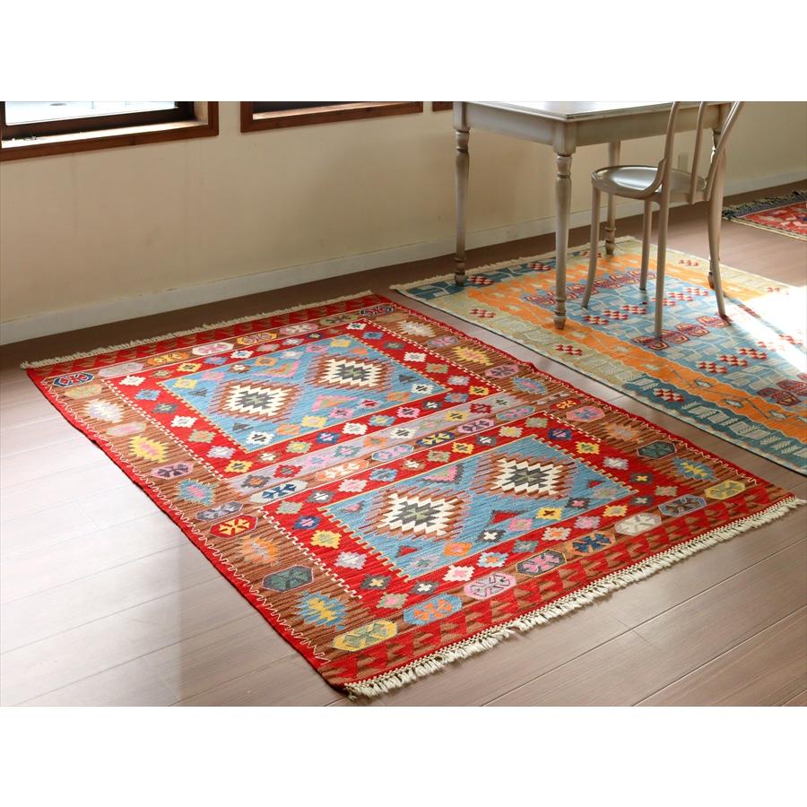 細かな織りの手織りキリム カイセリ 174x134cm ２つのサンドゥックとイーブルアイ | ブランド登録なし | 01