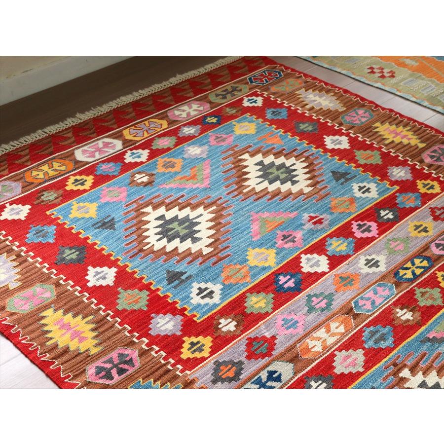 細かな織りの手織りキリム カイセリ 174x134cm ２つのサンドゥックとイーブルアイ | ブランド登録なし | 02