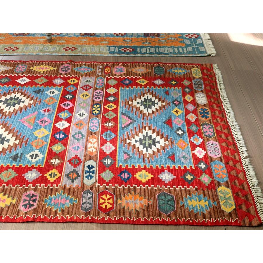 細かな織りの手織りキリム カイセリ 174x134cm ２つのサンドゥックとイーブルアイ | ブランド登録なし | 03