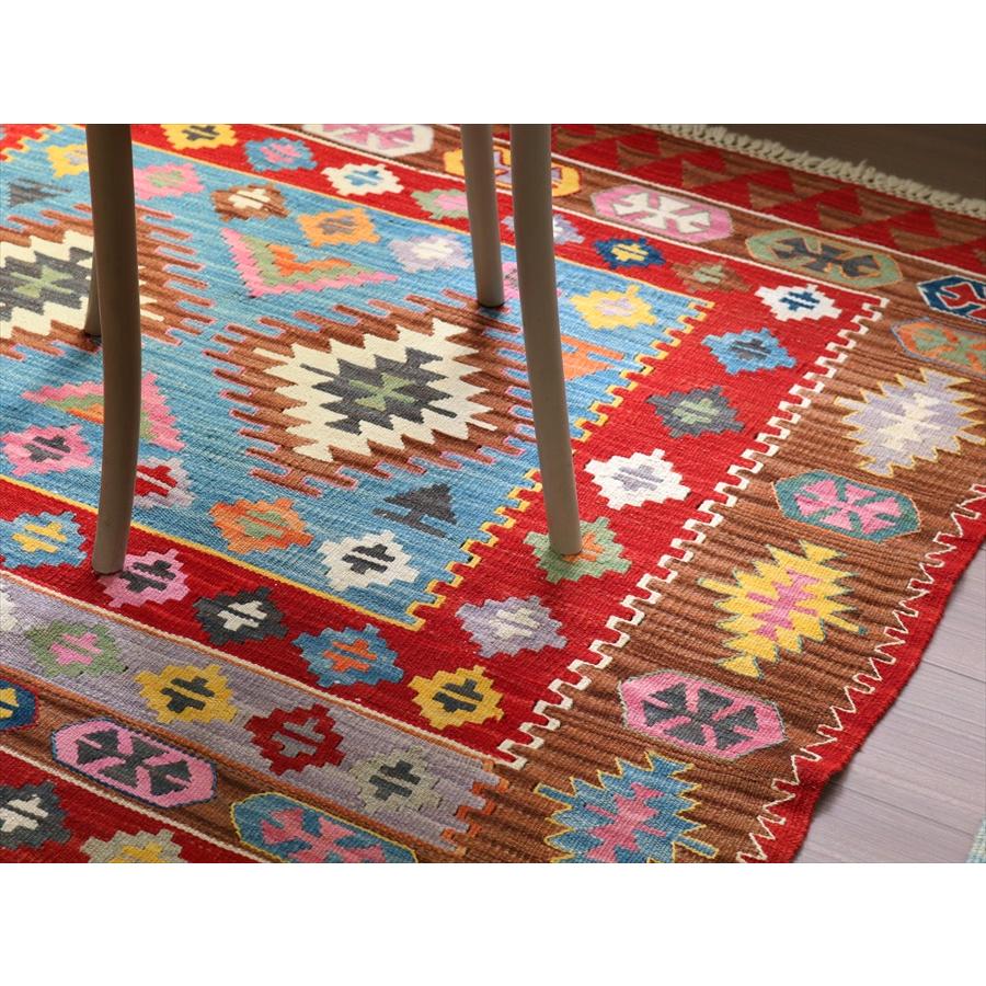 細かな織りの手織りキリム カイセリ 174x134cm ２つのサンドゥックとイーブルアイ | ブランド登録なし | 05