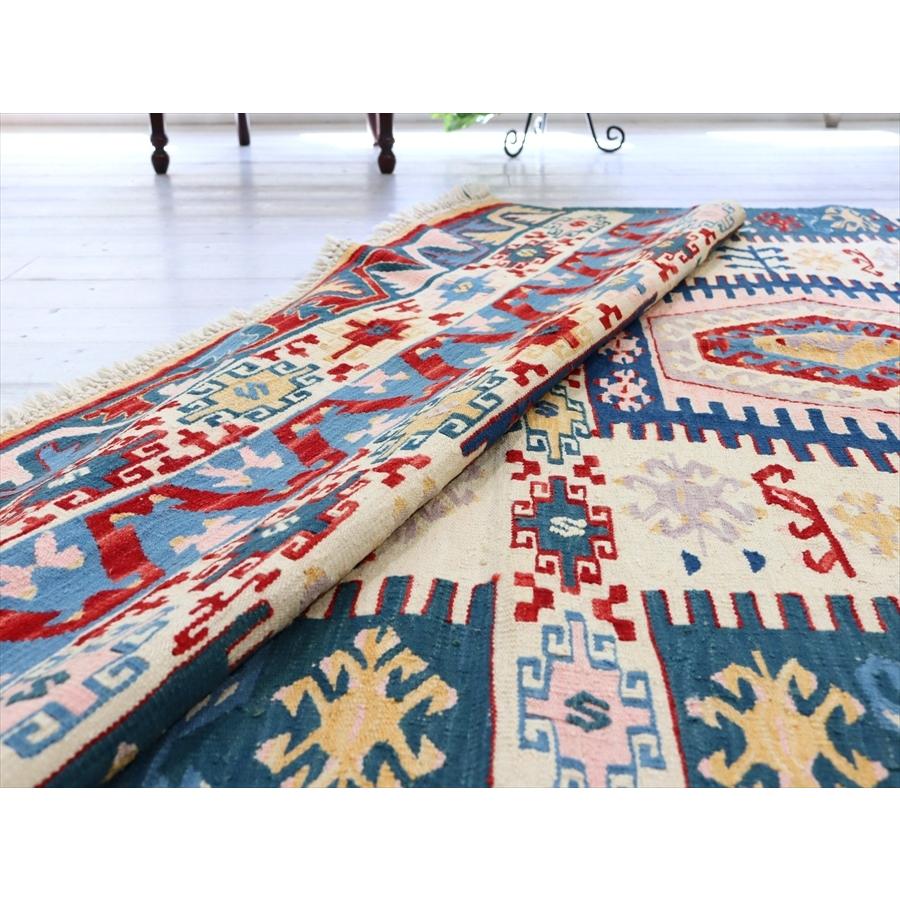 細かな織りのコンヤキリム セッヂャーデ 171x125cm サソリのモチーフと狼の足跡 | ブランド登録なし | 06