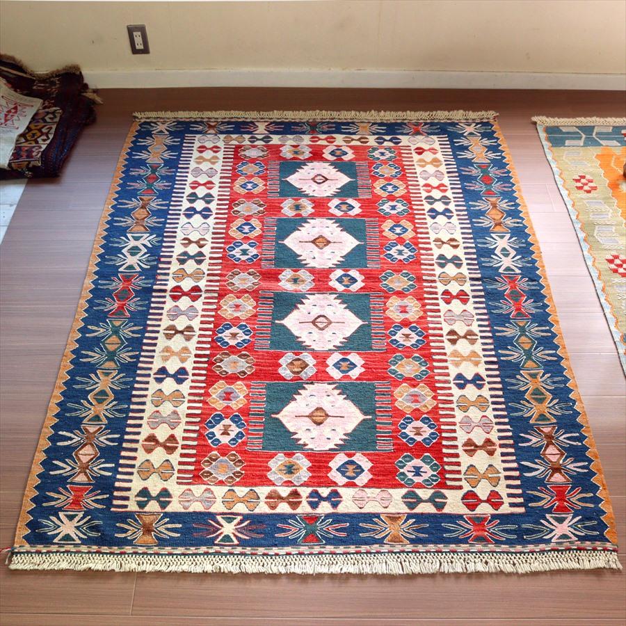 細かな織りの手織りキリム コンヤ 177x139cm エリベリンデと狼の足跡 | ブランド登録なし