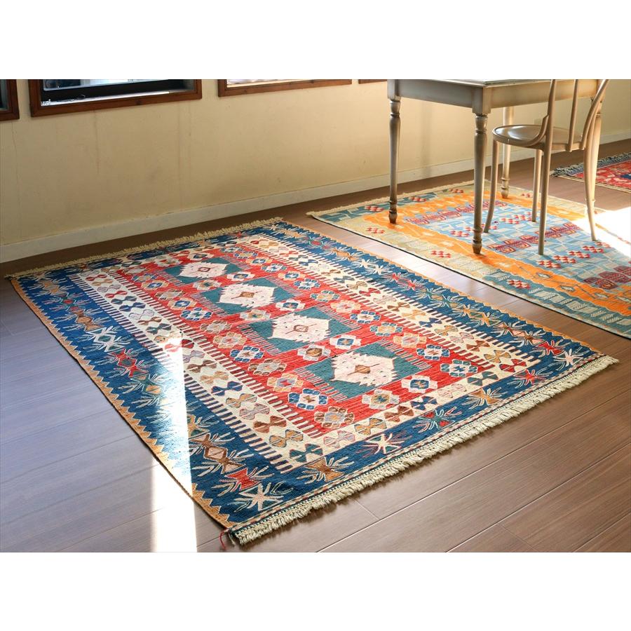 細かな織りの手織りキリム コンヤ 177x139cm エリベリンデと狼の足跡 | ブランド登録なし | 01