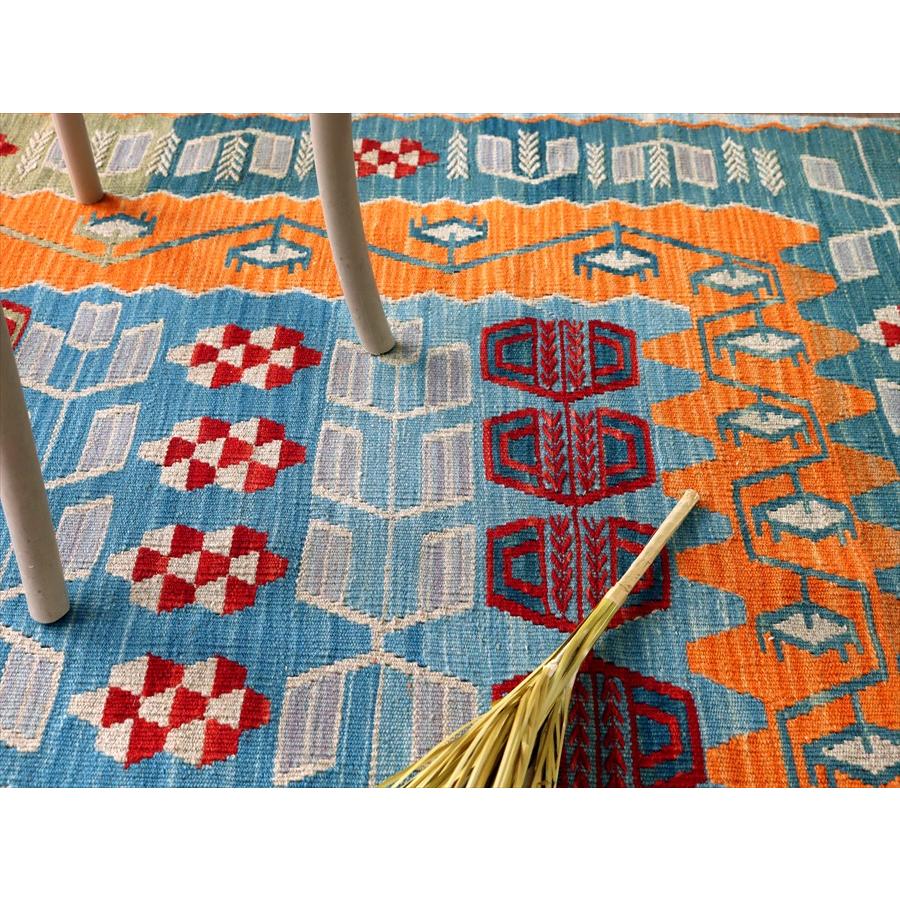 細かな織りの手織りキリム カイセリ 173x131cm 麦の穂と小花のモチーフ | ブランド登録なし | 11