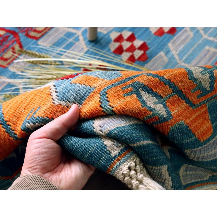 細かな織りの手織りキリム カイセリ 173x131cm 麦の穂と小花のモチーフ | ブランド登録なし | 12