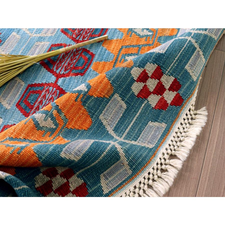 細かな織りの手織りキリム カイセリ 173x131cm 麦の穂と小花のモチーフ | ブランド登録なし | 13