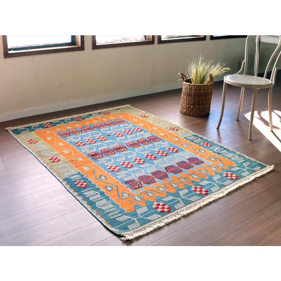 細かな織りの手織りキリム カイセリ 173x131cm 麦の穂と小花のモチーフ | ブランド登録なし | 01