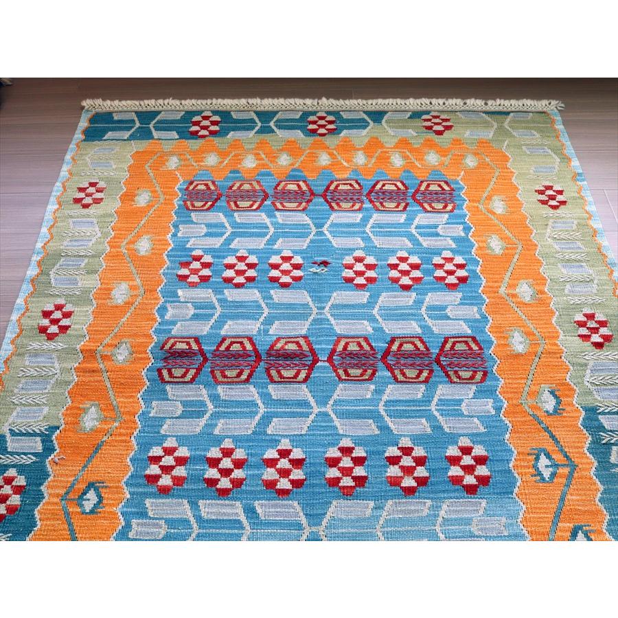 細かな織りの手織りキリム カイセリ 173x131cm 麦の穂と小花のモチーフ | ブランド登録なし | 02