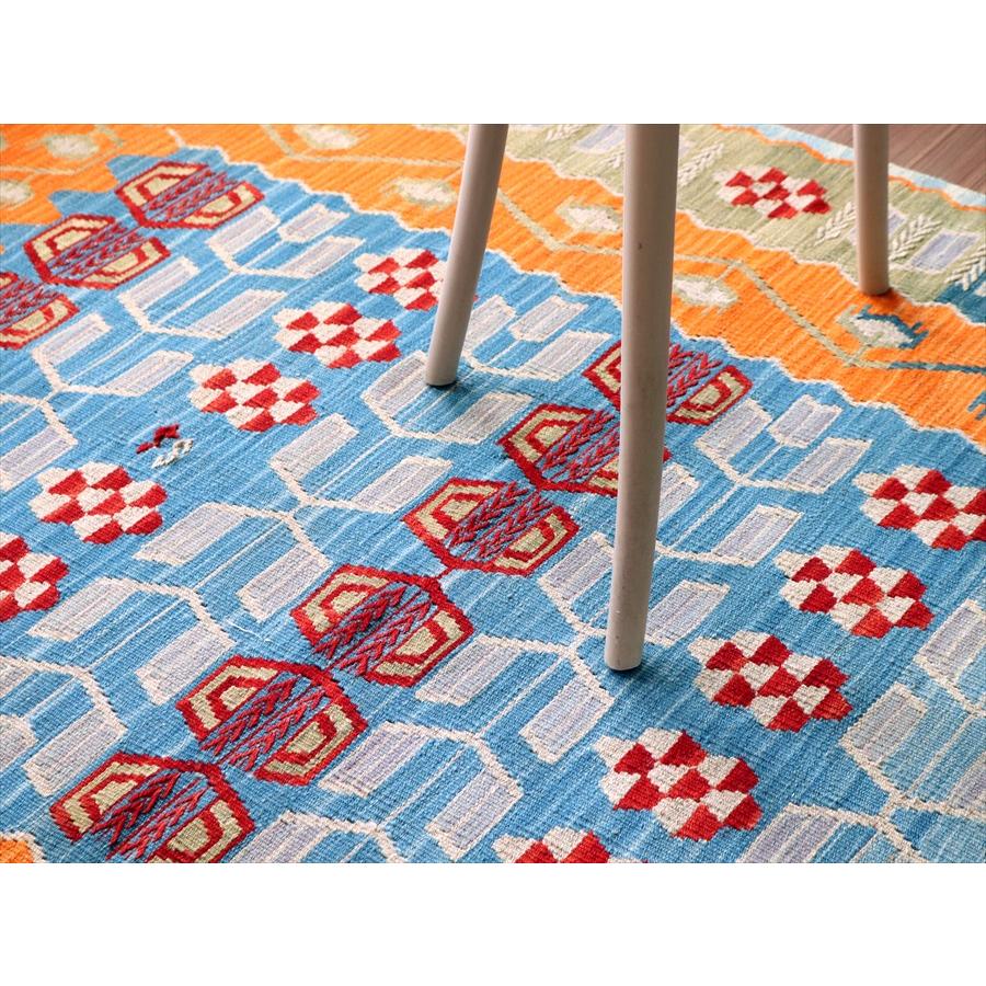 細かな織りの手織りキリム カイセリ 173x131cm 麦の穂と小花のモチーフ | ブランド登録なし | 06