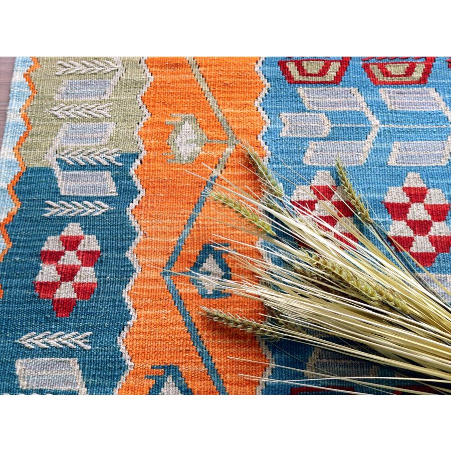 細かな織りの手織りキリム カイセリ 173x131cm 麦の穂と小花のモチーフ | ブランド登録なし | 07