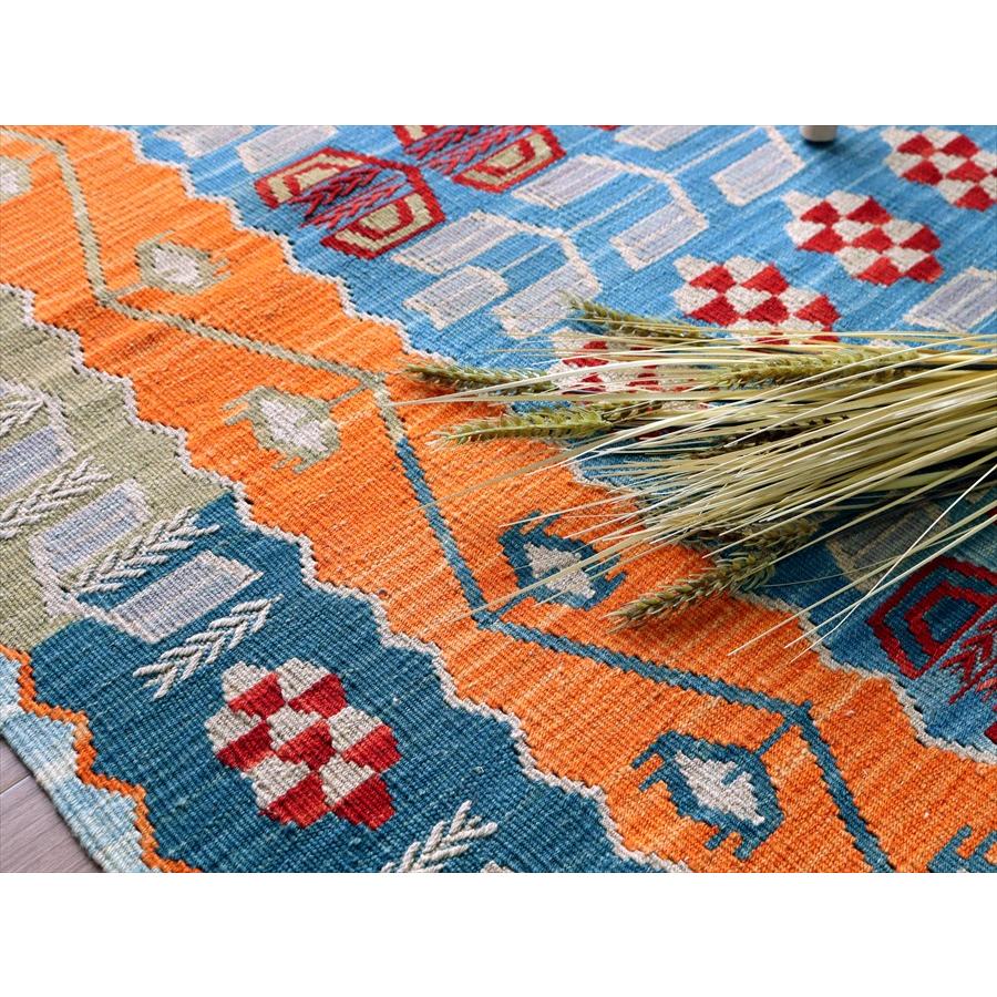 細かな織りの手織りキリム カイセリ 173x131cm 麦の穂と小花のモチーフ | ブランド登録なし | 08