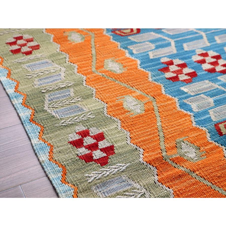 細かな織りの手織りキリム カイセリ 173x131cm 麦の穂と小花のモチーフ | ブランド登録なし | 09