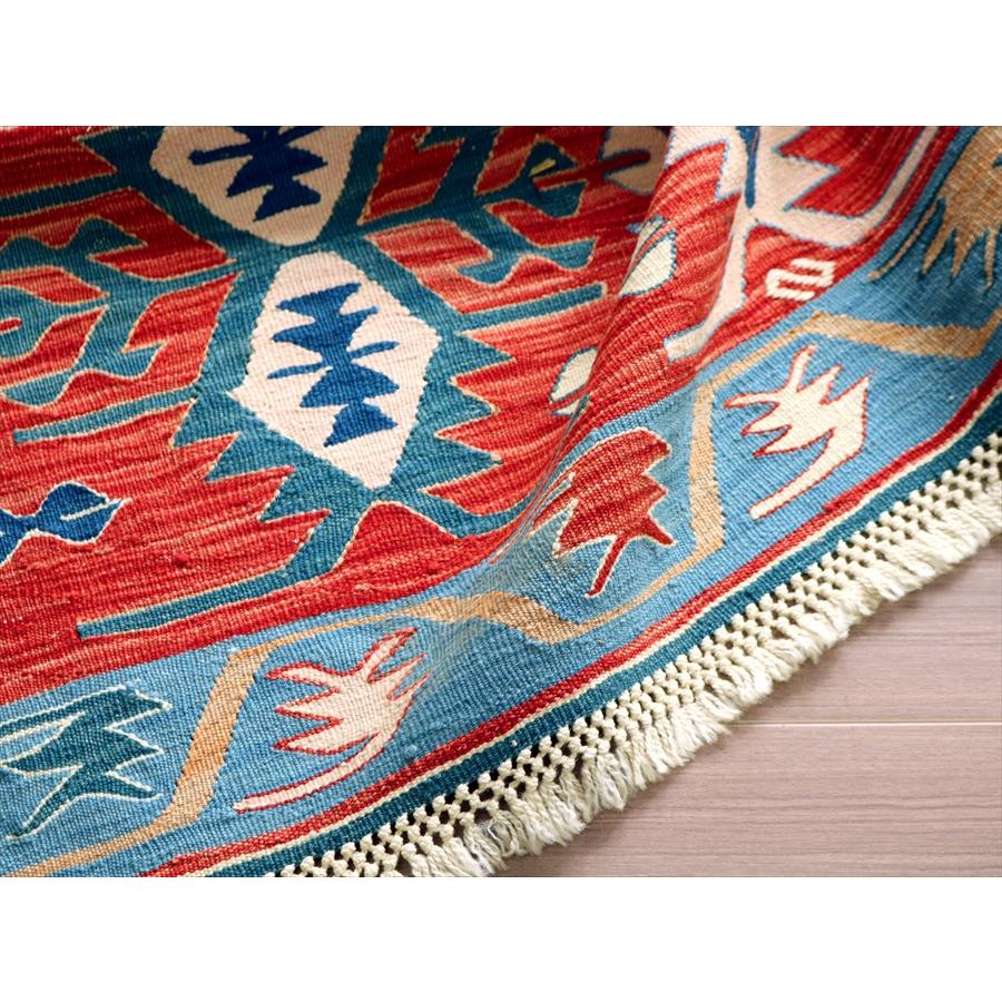 細かな織りの手織りキリム コンヤ 173x130cm ベレケットと翼を広げた鳥のモチーフ | ブランド登録なし | 10