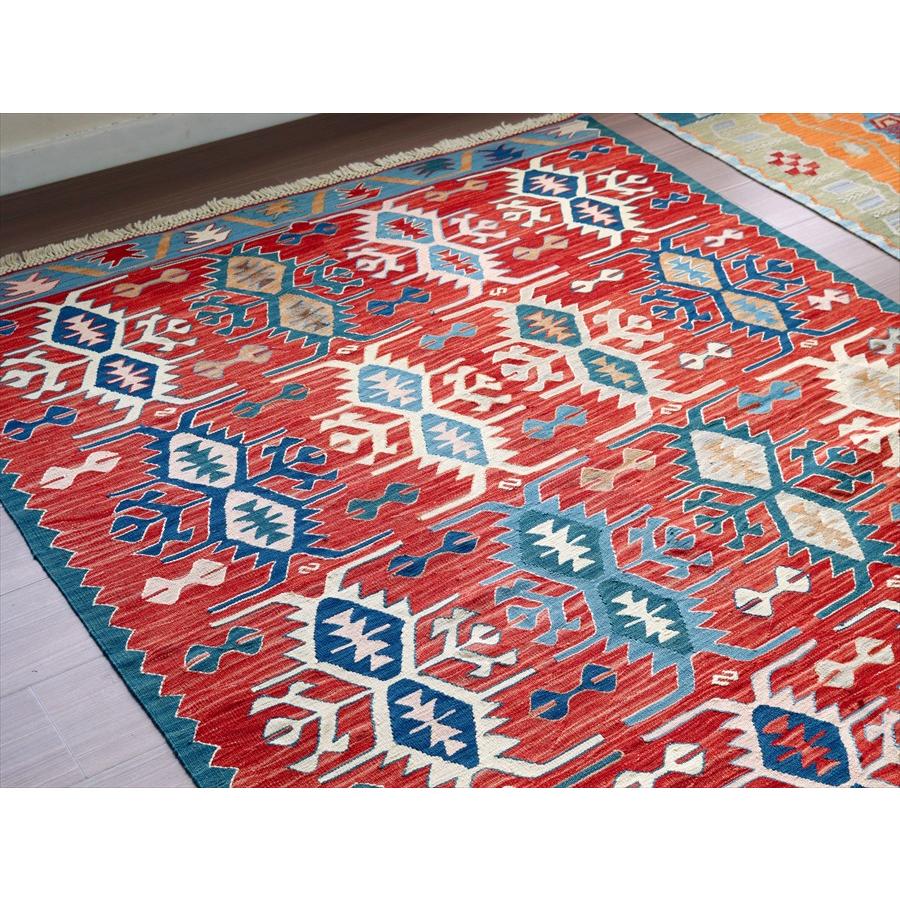 細かな織りの手織りキリム コンヤ 173x130cm ベレケットと翼を広げた鳥のモチーフ | ブランド登録なし | 02