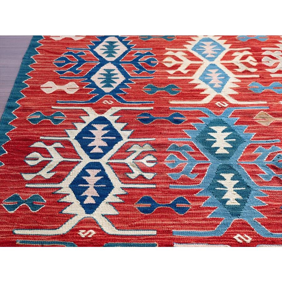 細かな織りの手織りキリム コンヤ 173x130cm ベレケットと翼を広げた鳥のモチーフ | ブランド登録なし | 06