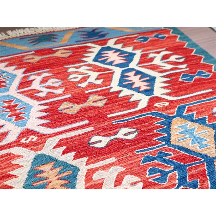 細かな織りの手織りキリム コンヤ 173x130cm ベレケットと翼を広げた鳥のモチーフ | ブランド登録なし | 07