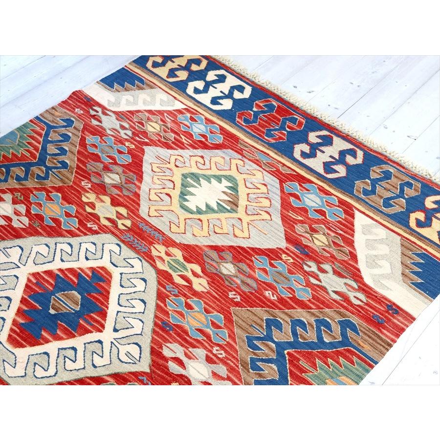 細かな織りのコンヤキリム セッヂャーデ 186x120cm ドラゴンと狼の口のモチーフ | ブランド登録なし | 03