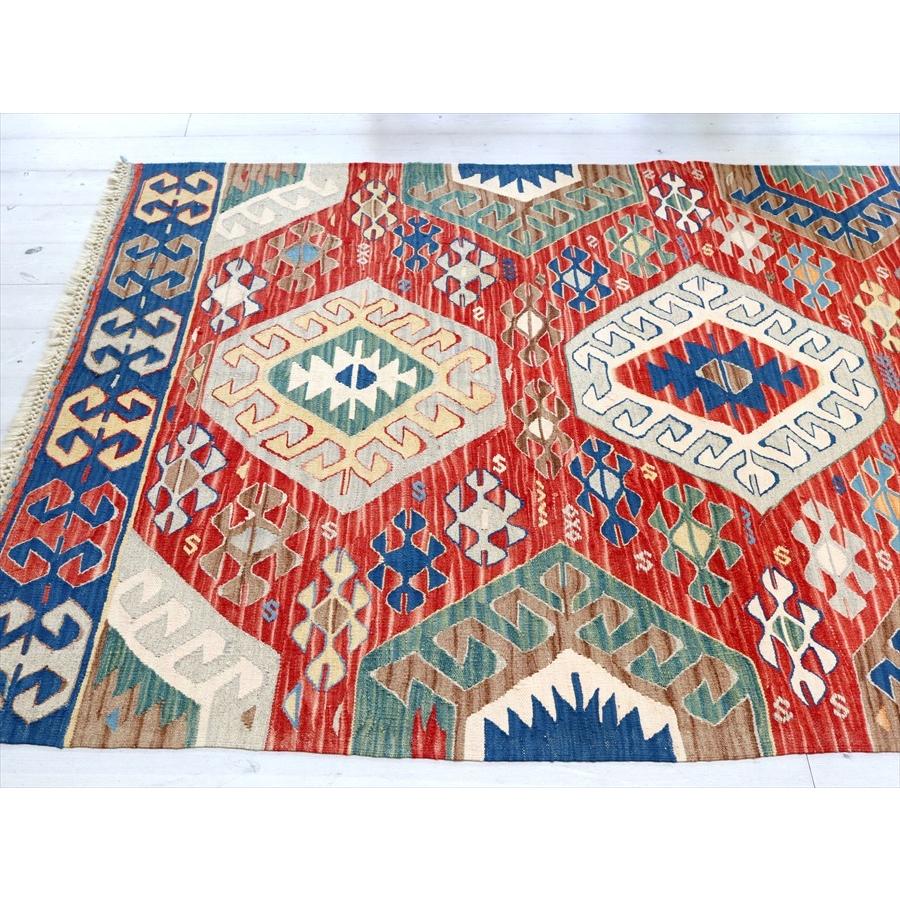 細かな織りのコンヤキリム セッヂャーデ 186x120cm ドラゴンと狼の口のモチーフ | ブランド登録なし | 04