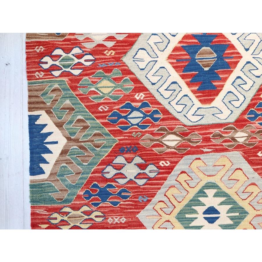 細かな織りのコンヤキリム セッヂャーデ 186x120cm ドラゴンと狼の口のモチーフ | ブランド登録なし | 05