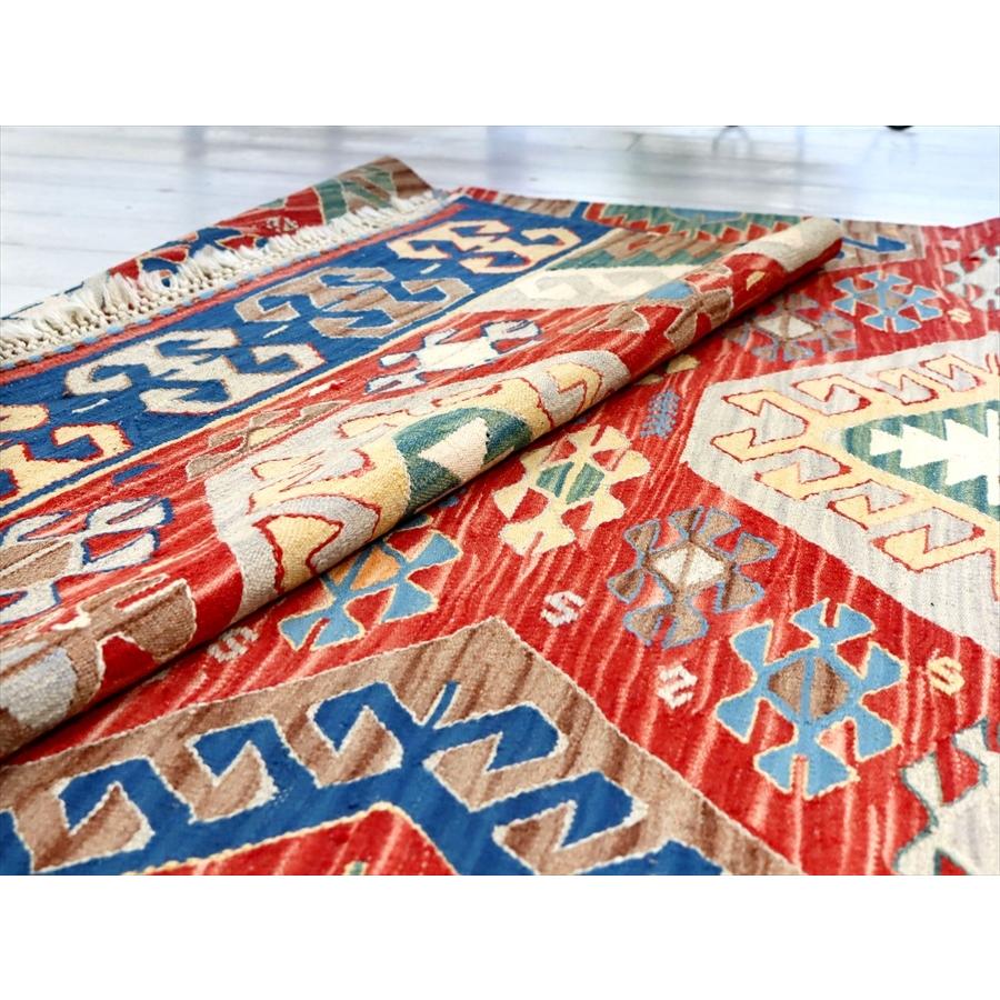 細かな織りのコンヤキリム セッヂャーデ 186x120cm ドラゴンと狼の口のモチーフ | ブランド登録なし | 08