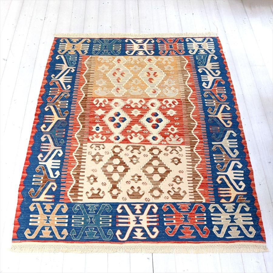 細かな織りのコンヤキリム セッヂャーデ 169x133cm ３つのサンドゥック | ブランド登録なし