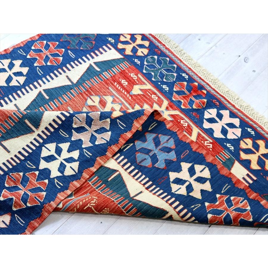 細かな織りのコンヤキリム セッヂャーデ 169x125cm ベレケットと翼を広げた鳥のモチーフ | ブランド登録なし | 04