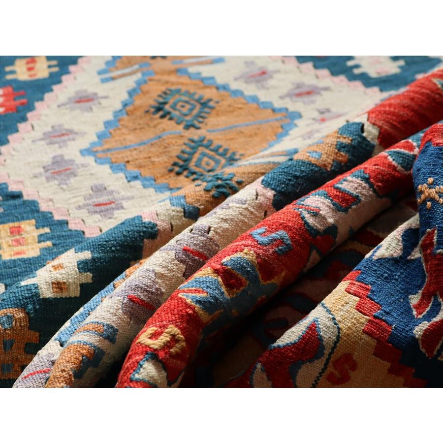細かな織りの手織りキリム コンヤ 177x125cm ２つのダイヤと狼の口 | ブランド登録なし | 11