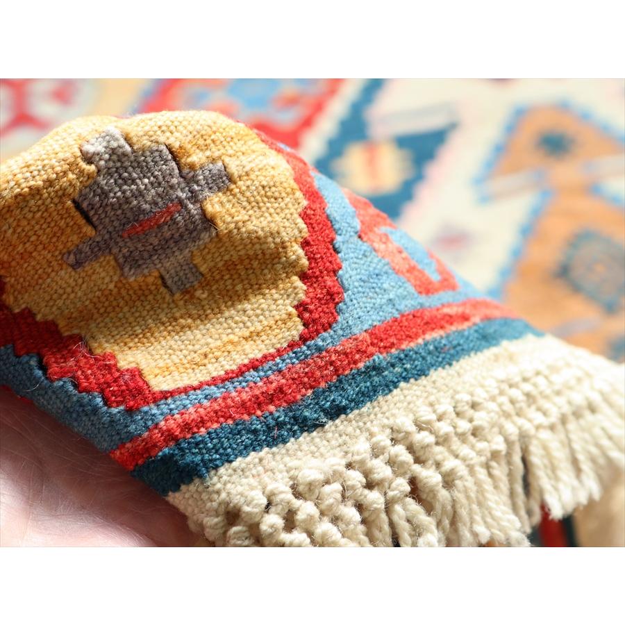 細かな織りの手織りキリム コンヤ 177x125cm ２つのダイヤと狼の口 | ブランド登録なし | 12