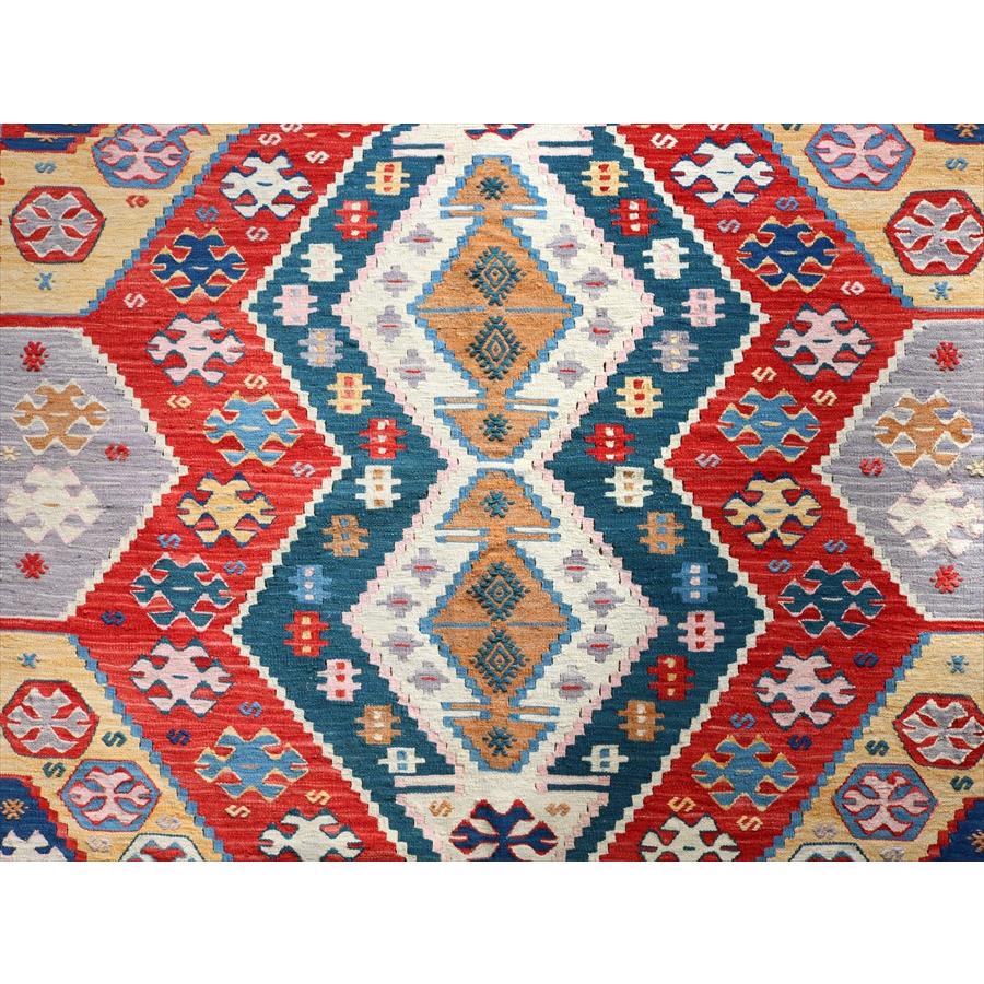 細かな織りの手織りキリム コンヤ 177x125cm ２つのダイヤと狼の口 | ブランド登録なし | 13